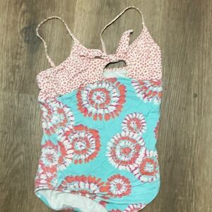 Hatley Pink and Blue Kids Swim One Piece